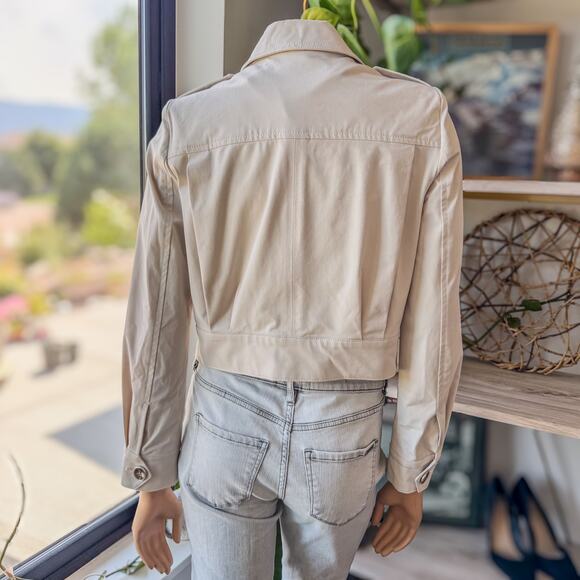 White House Black Market, Pearl Dust Cropped Utility Jacket-Women’s Size X-Small - Picture 5 of 13
